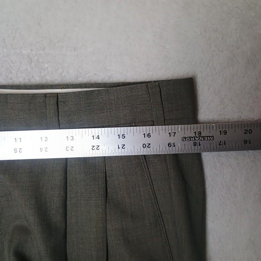 Brooks Brothers Pants Men 33x30 Gray Pleated Wool Straight Dress Suit Slacks USA - Picture 12 of 14